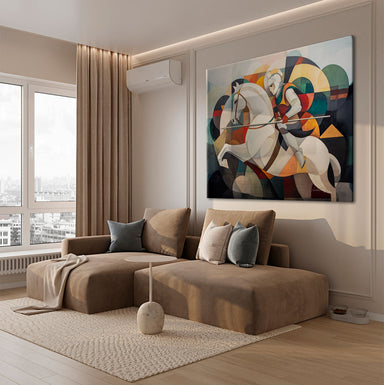 Saint George the Knight of Light - Geometric Religious Wall Art - Image 7