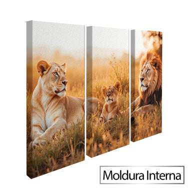 Warm yellow, orange, and brown tones in savanna landscape artwork.