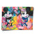 Two iconic Mickey Mouse characters in a graffiti-inspired pop art style with a large black spray-painted heart between them