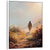 Impressionistic painting of Jesus Christ walking along a sunlit path through a wildflower field