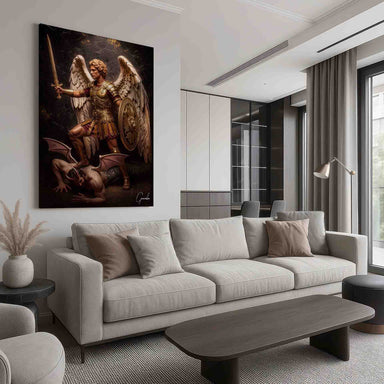 Golden Saint Michael Painting - Archangel Michael in Golden Armor - Image 5