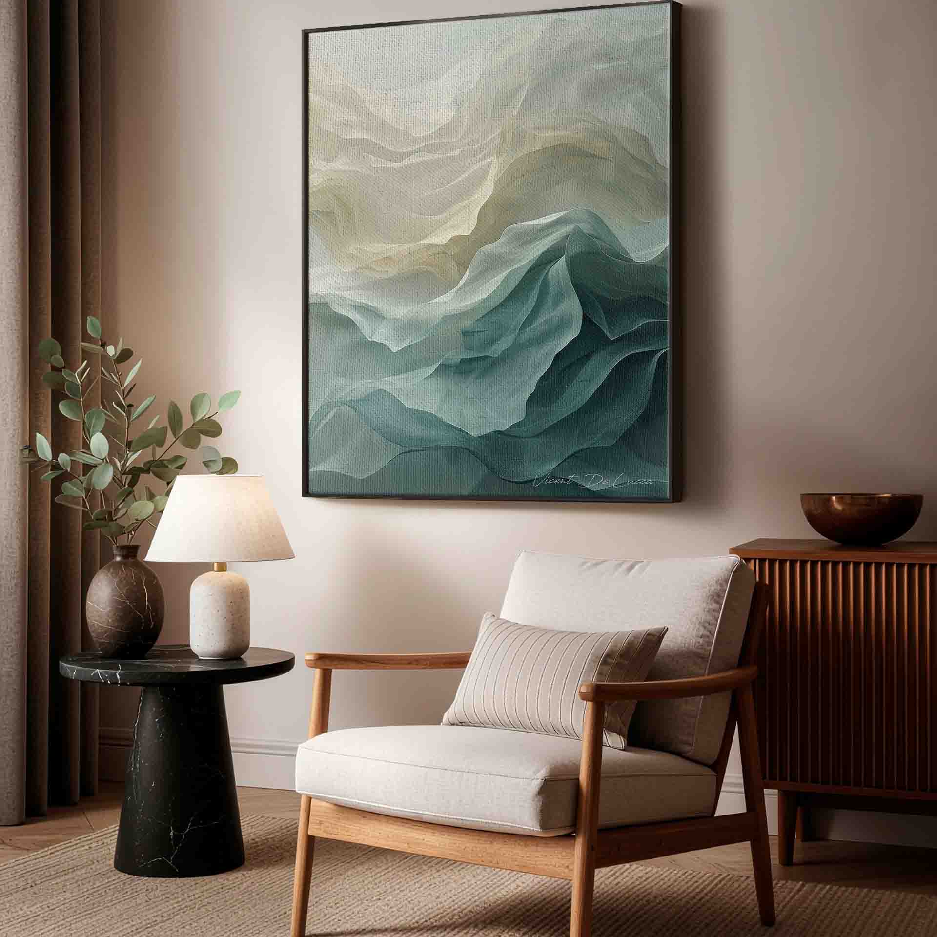 Calm, airy mood with minimalist composition in wall art