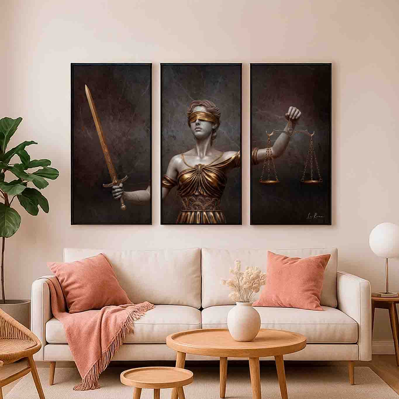 Left panel highlights a gleaming golden sword amidst a grey-to-bronze color palette.
