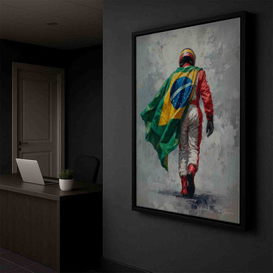 Brazilian flag colors depicted with thick brushstrokes in an artful composition