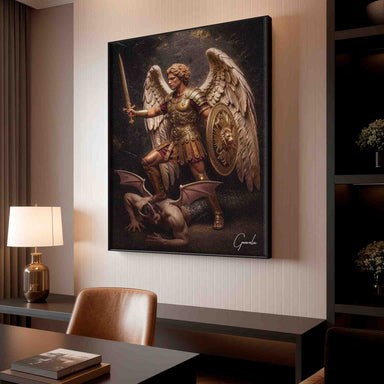 Golden Saint Michael Painting - Archangel Michael in Golden Armor - Image 7