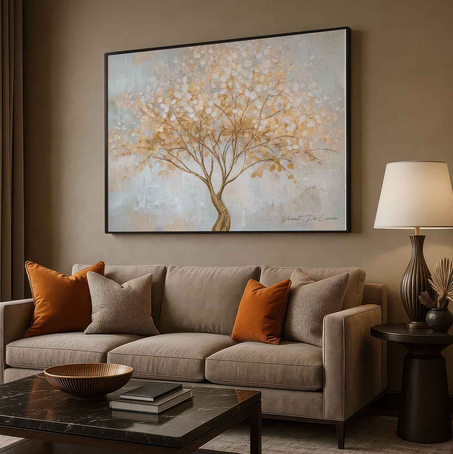 Floral-inspired abstract piece with calm mood and tactile surface
