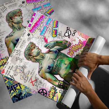 Davidt Pop Graffiti Poster: Reimagined David Statue in Street Art - Image 6