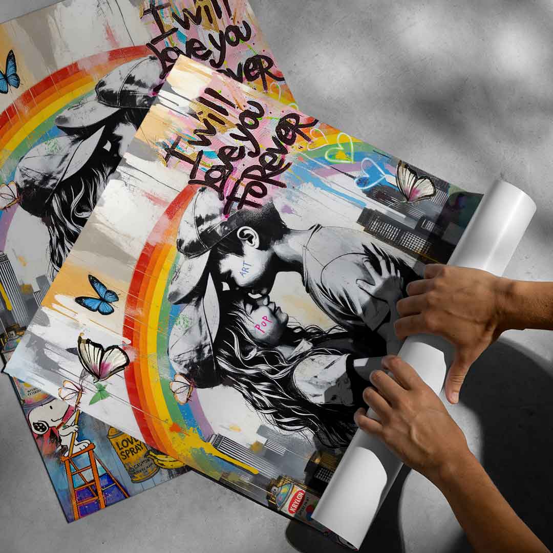 Forever Love poster—Pop Graffiti wall art for kids and teens