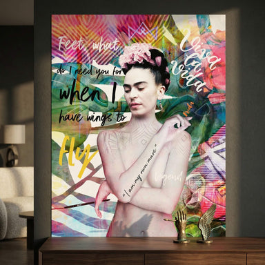 Bright neon pinks, purples, and blues create a dynamic contemporary wall art scene