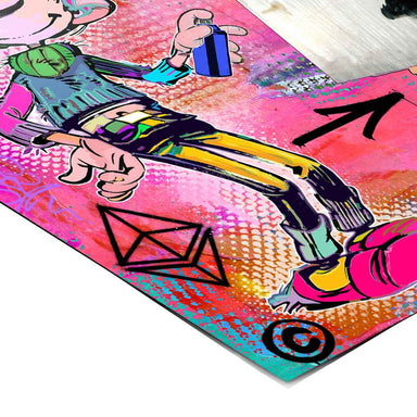 Bold, high-contrast Pop Art meets street art in contemporary wall art for studios and game rooms