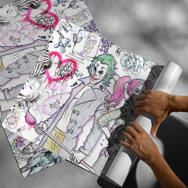 Part of the Pop Graffiti collection blending pop art, movies, floral and animal motifs.