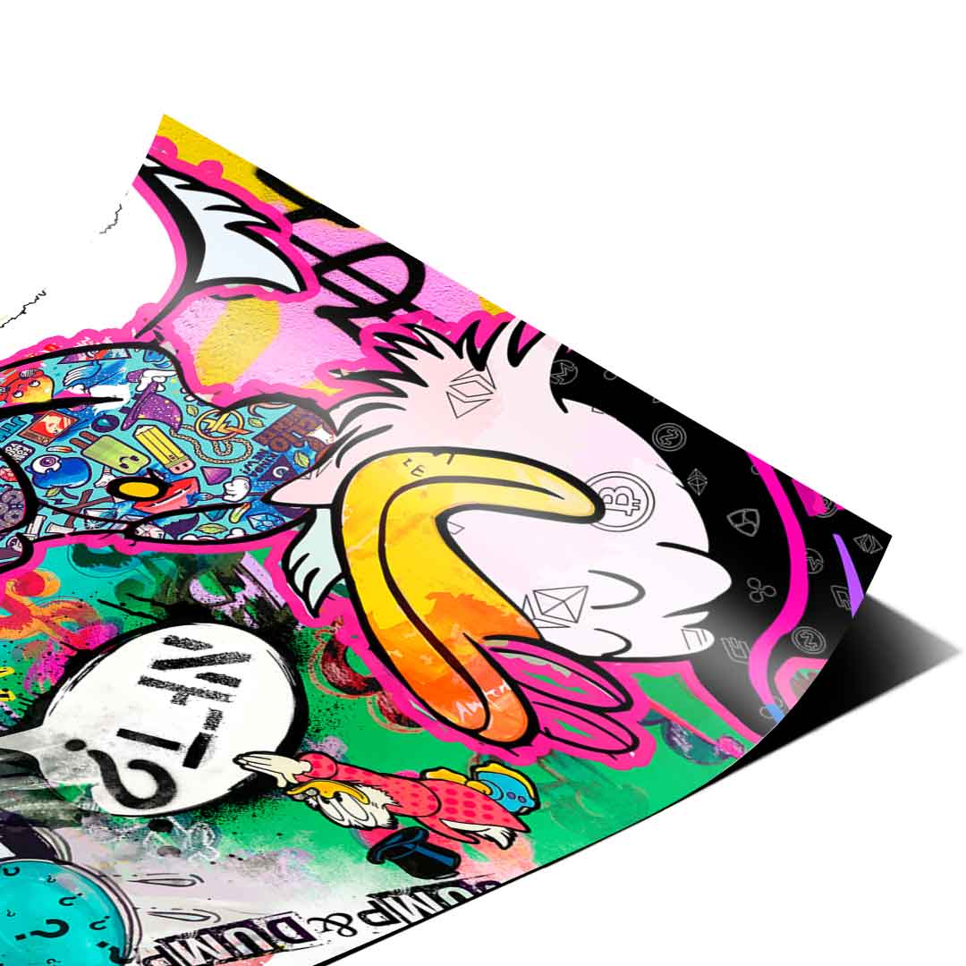 A modern eclectic wall art piece suitable for game rooms and creative spaces.