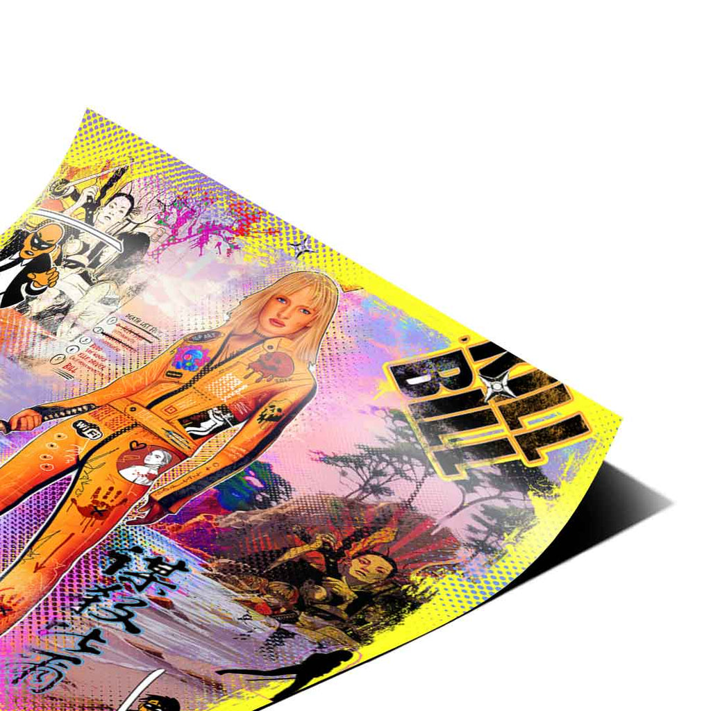 Graphic cinema-inspired wall art with high-contrast colors suitable for modern media rooms