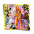 Vibrant Kill Bill pop art poster featuring Beatrix Kiddo in a yellow tracksuit with bold black outlines