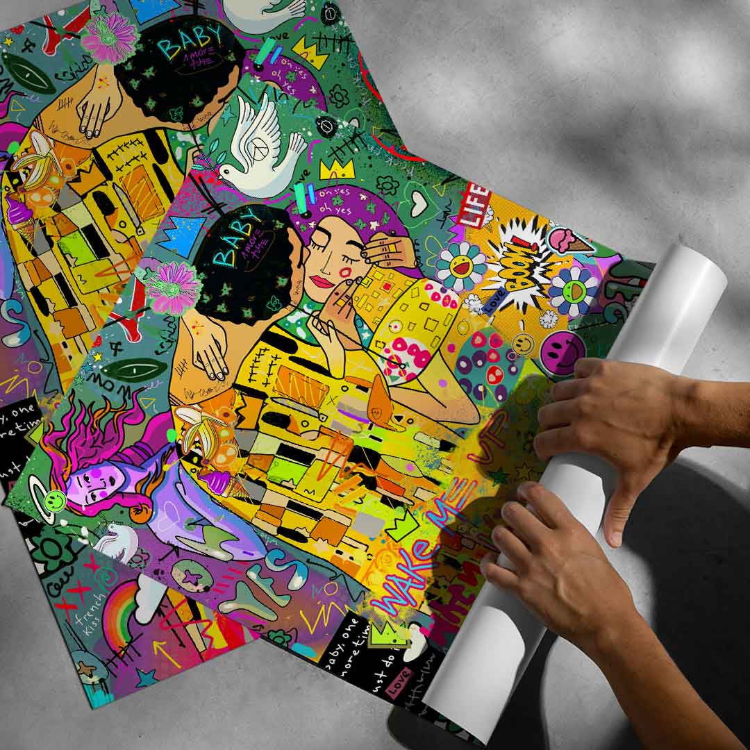 Vertical portrait wall art ready for framing in a modern, eclectic interior.