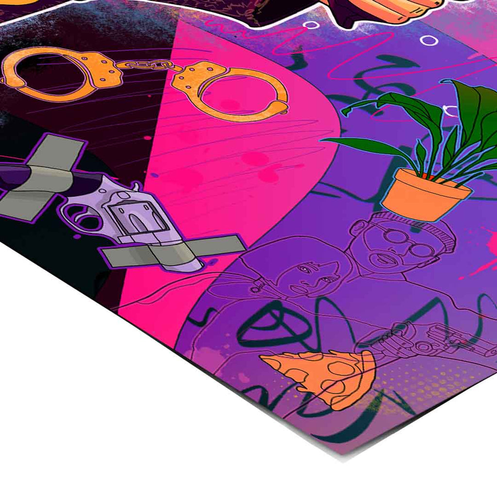 Contemporary cinema-inspired wall art print for fans of pop art and street art