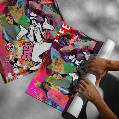 Square-format poster suitable for modern, eclectic spaces, part of Pop Graffiti collection