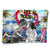 Pop art poster featuring two black-and-white children kissing against a painterly beach landscape with bold LIFE IS BEAUTIFUL graffiti.