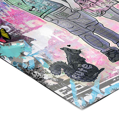 Playful urban-flavored wall art suitable for living rooms and kids’ spaces.