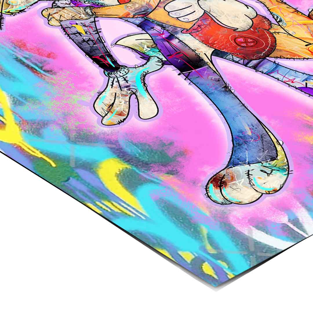 Energetic wall art ideal for modern eclectic spaces and kids' rooms.