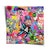 Square canvas featuring a Lucky Me Pop Art collage centered on Mr. Monopoly with neon pink, blue, yellow, and green hues.