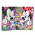 Disney-inspired Mickey and Minnie street art poster with neon drips