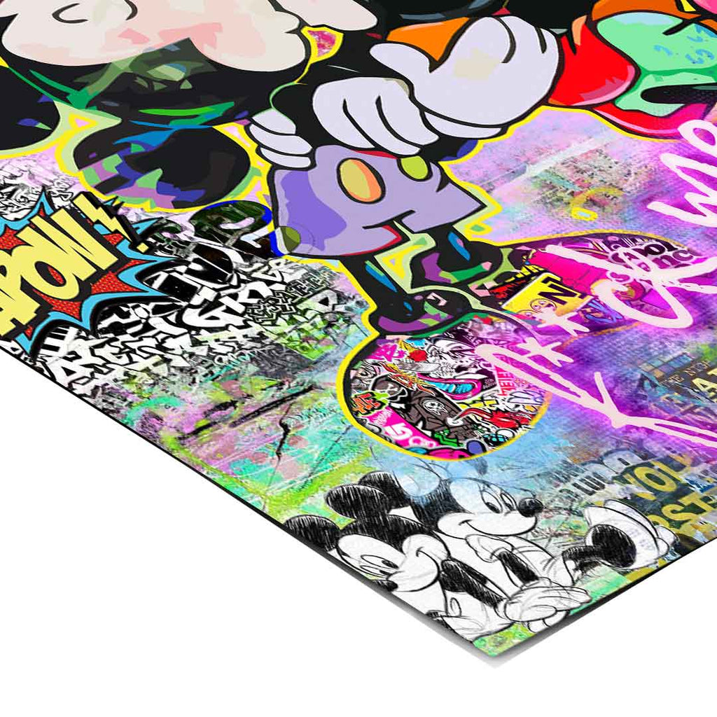 Urban graffiti elements and luxury motifs in a modern pop art composition