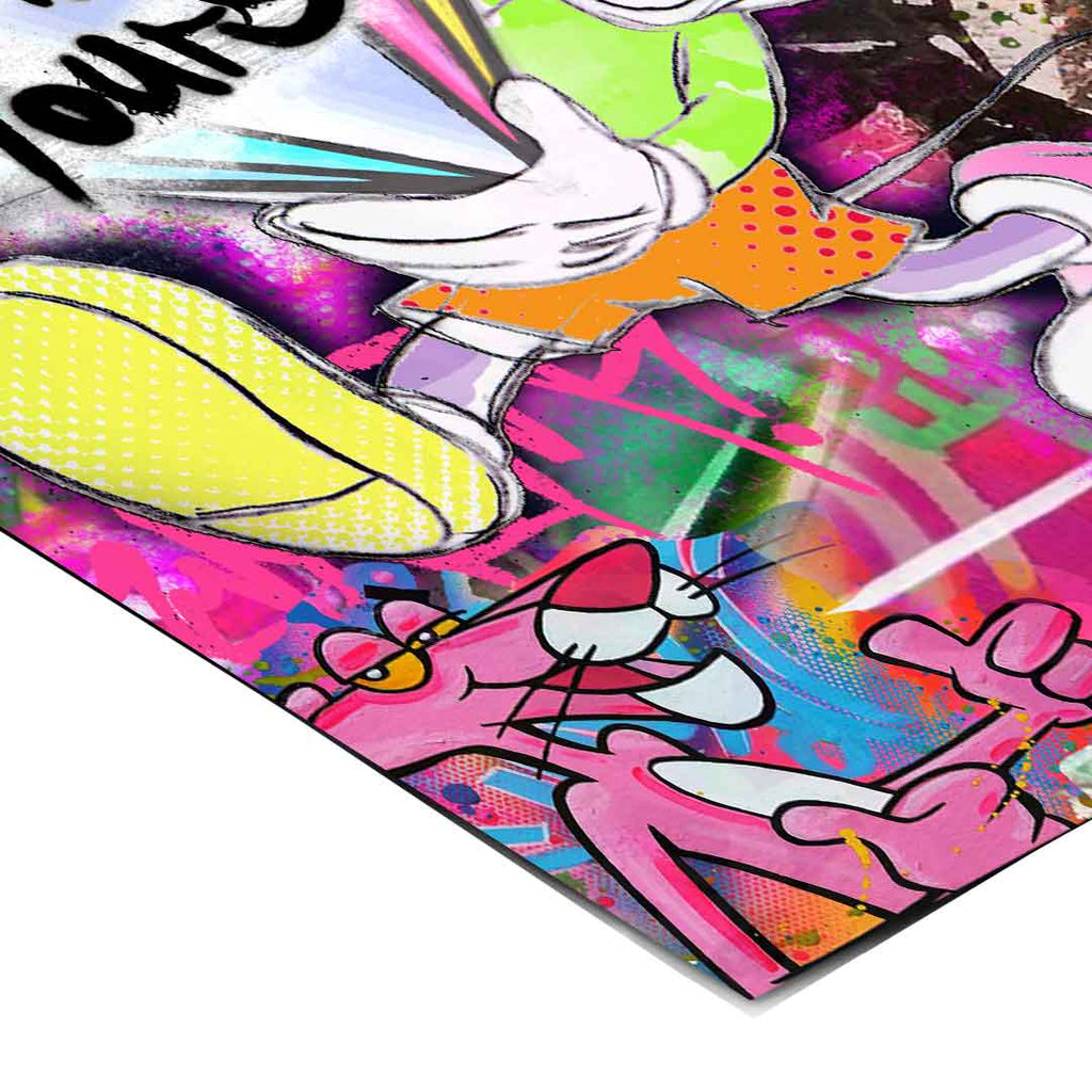 Bold neon graffiti background with multicolor splashes