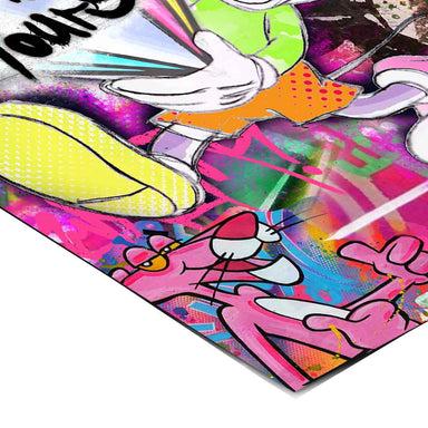 Bold neon graffiti background with multicolor splashes