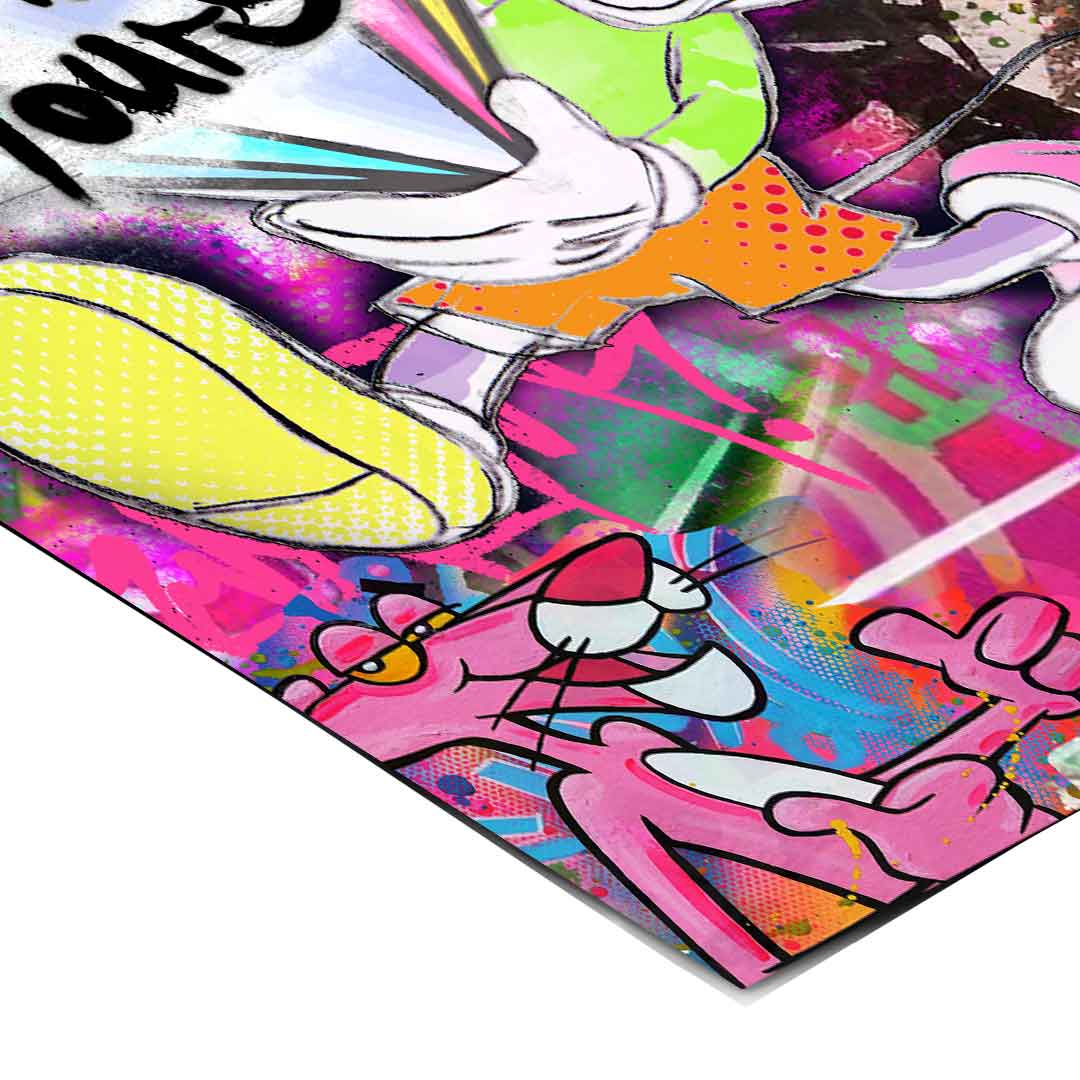 Bold neon graffiti background with multicolor splashes
