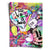 Energetic Mickey Mouse in neon pop art holding a diamond on graffiti backdrop