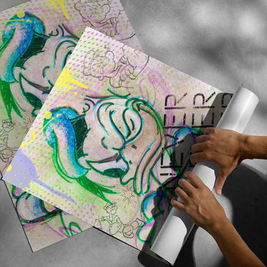 Lifestyle shot of the Pop Graffiti wall art in a modern room setting.