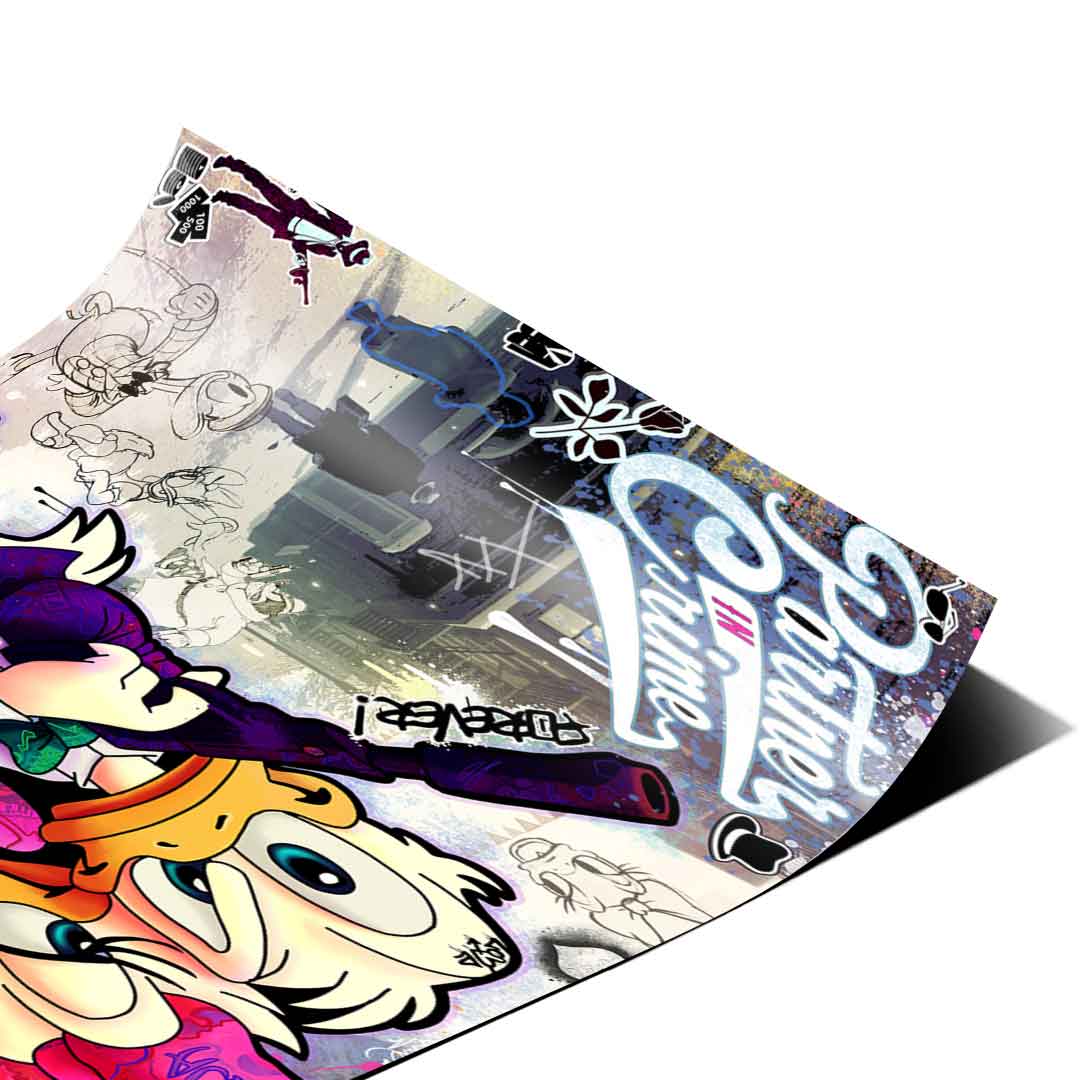 Forever graffiti-style text over a monochrome city background in a Pop Graffiti design.