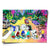 Landscape orientation wall art featuring Charlie Brown, Snoopy, and Lucy in a neon Pop Art street scene with graffiti and vintage cars.