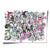Pop art collage wall art with grayscale base and neon pink and green accents featuring Betty Boop, Mickey Mouse, and text elements