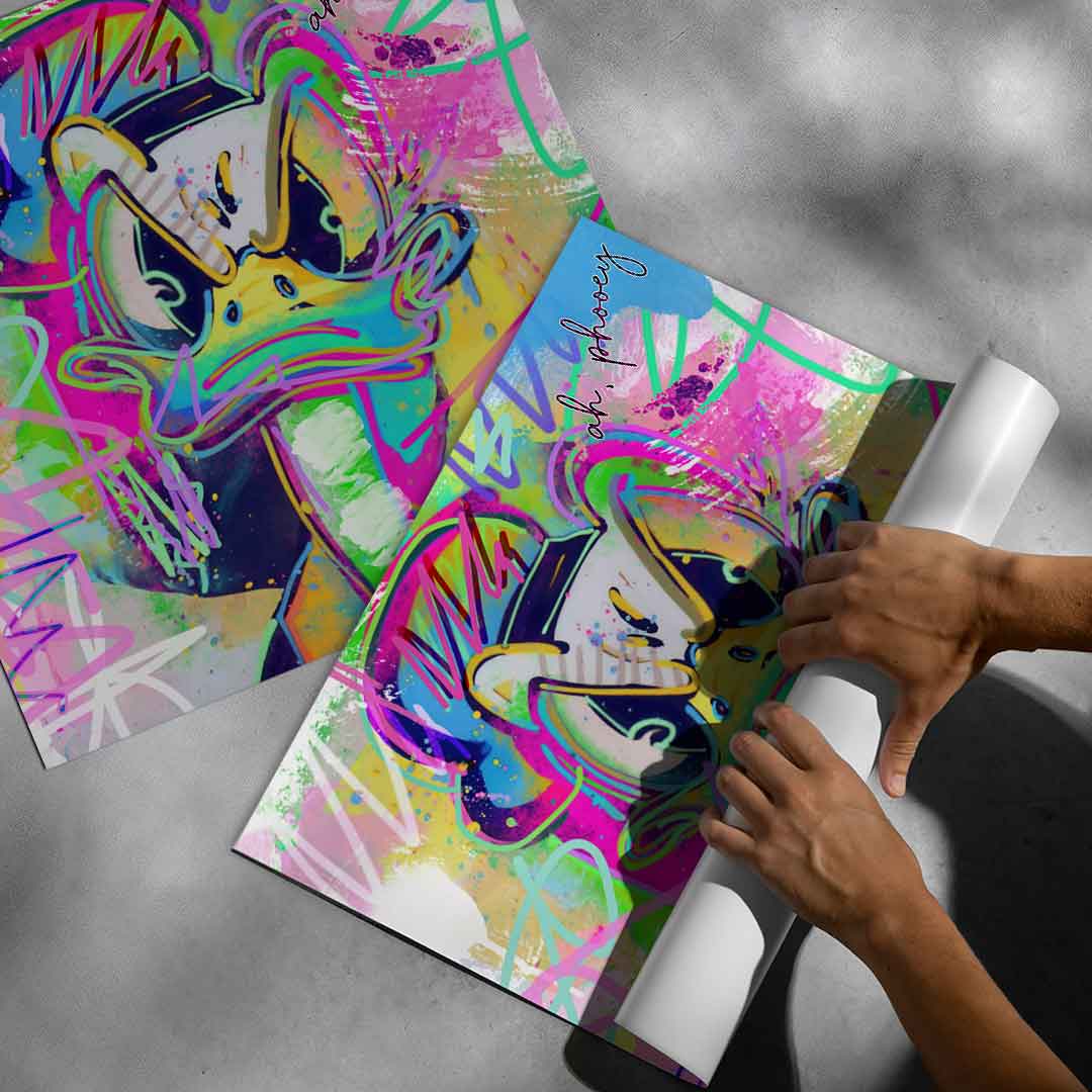 Vibrant wall art ideal for game rooms, studios, and playful spaces.