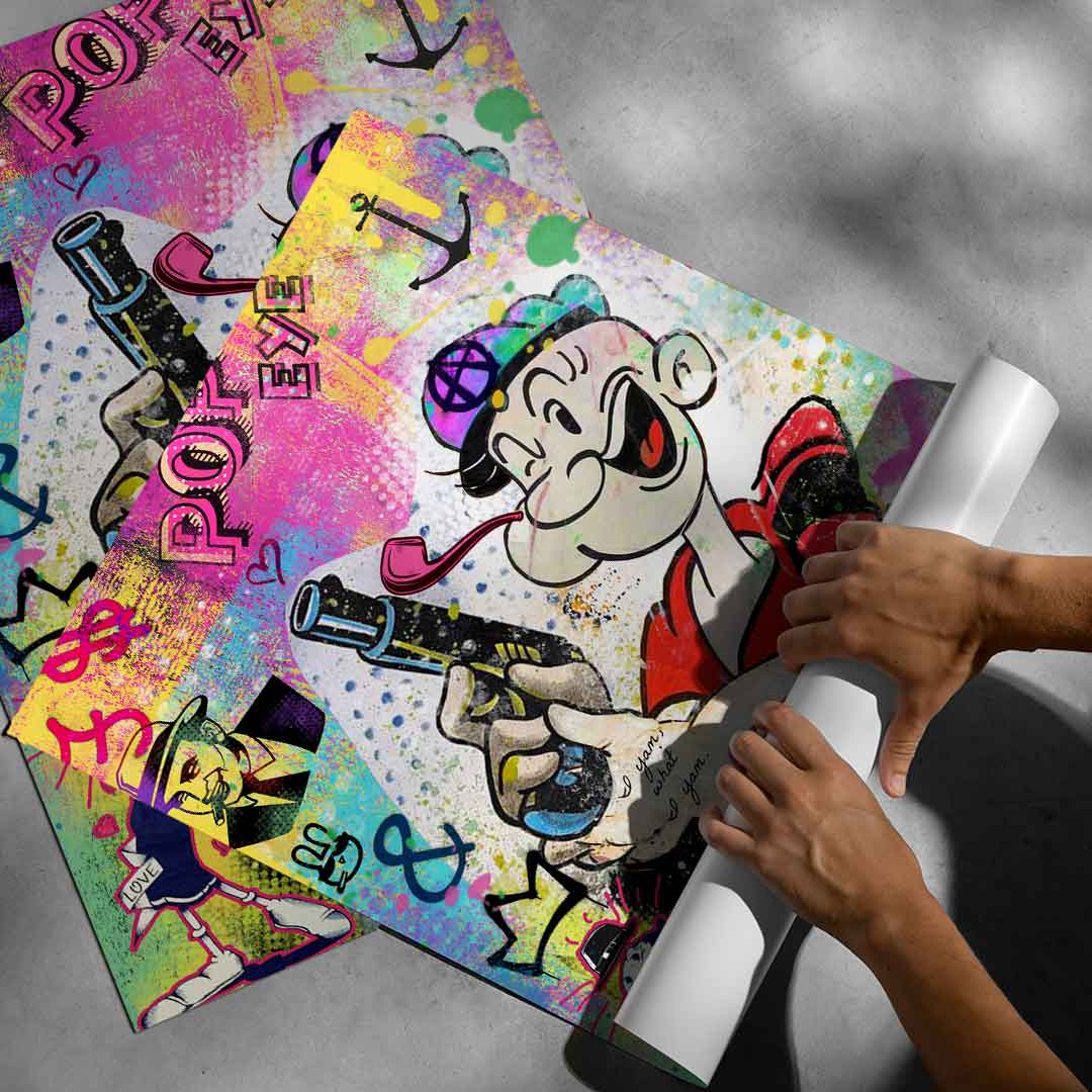 Vibrant contemporary wall art suitable for living rooms and creative spaces.