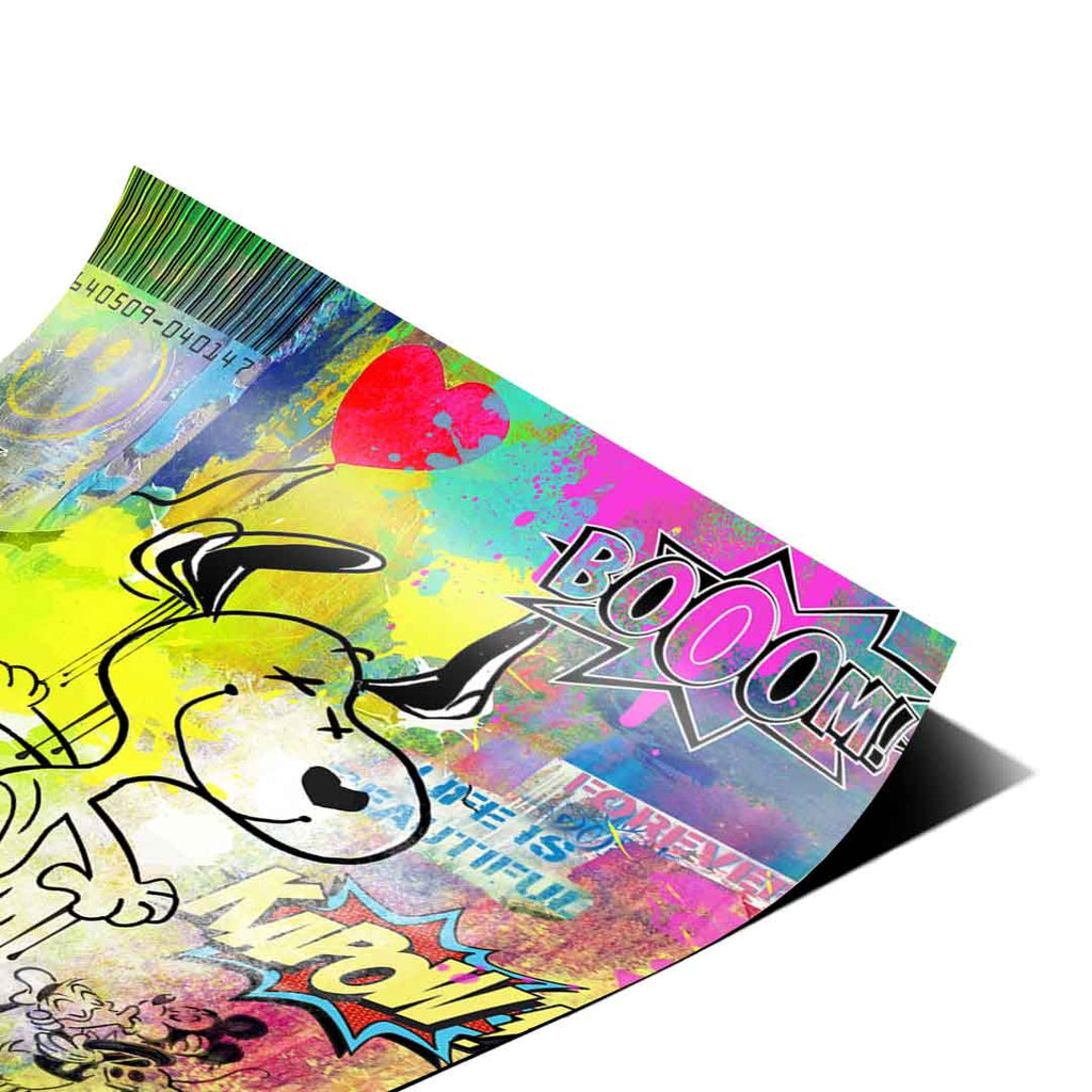 Bold neon colors of yellow, pink, blue, and red create a dynamic urban vibe in a contemporary POP art artwork.