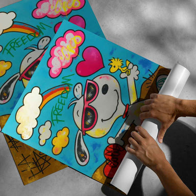 Colorful, playful wall art style ideal for kids' rooms and creative spaces.