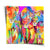 Vibrant tiger family pop art wall art print with bold comic-style outlines and saturated colors