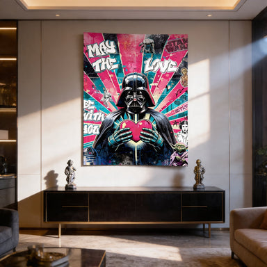 Star Wars inspired pop art print with graffiti background