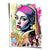 Vermeer-inspired pop art portrait of a woman with bold Ben-Day dots and WHAAM text against a graffiti-filled urban background