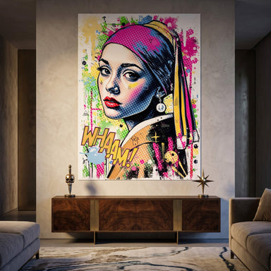 Vibrant pink, yellow, cyan, and black color palette with street art splatters