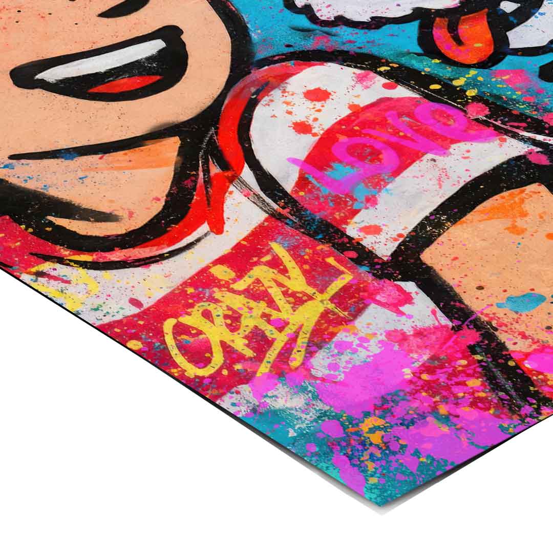 Contemporary pop art wall art suitable for kids' rooms and eclectic decor.