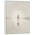 Jesus walking on calm water with a radiant glow in a minimalist religious painting