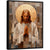 Christ's Prayer painting by Madeirart: serene portrait of Jesus Christ in prayer with a warm geometric abstract background and golden halo.
