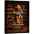 A young girl sits among vintage library shelves reading a book titled 'Success'.