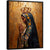 Our Lady of Aparecida painting in gold-leaf style with blue background, crown and halo.