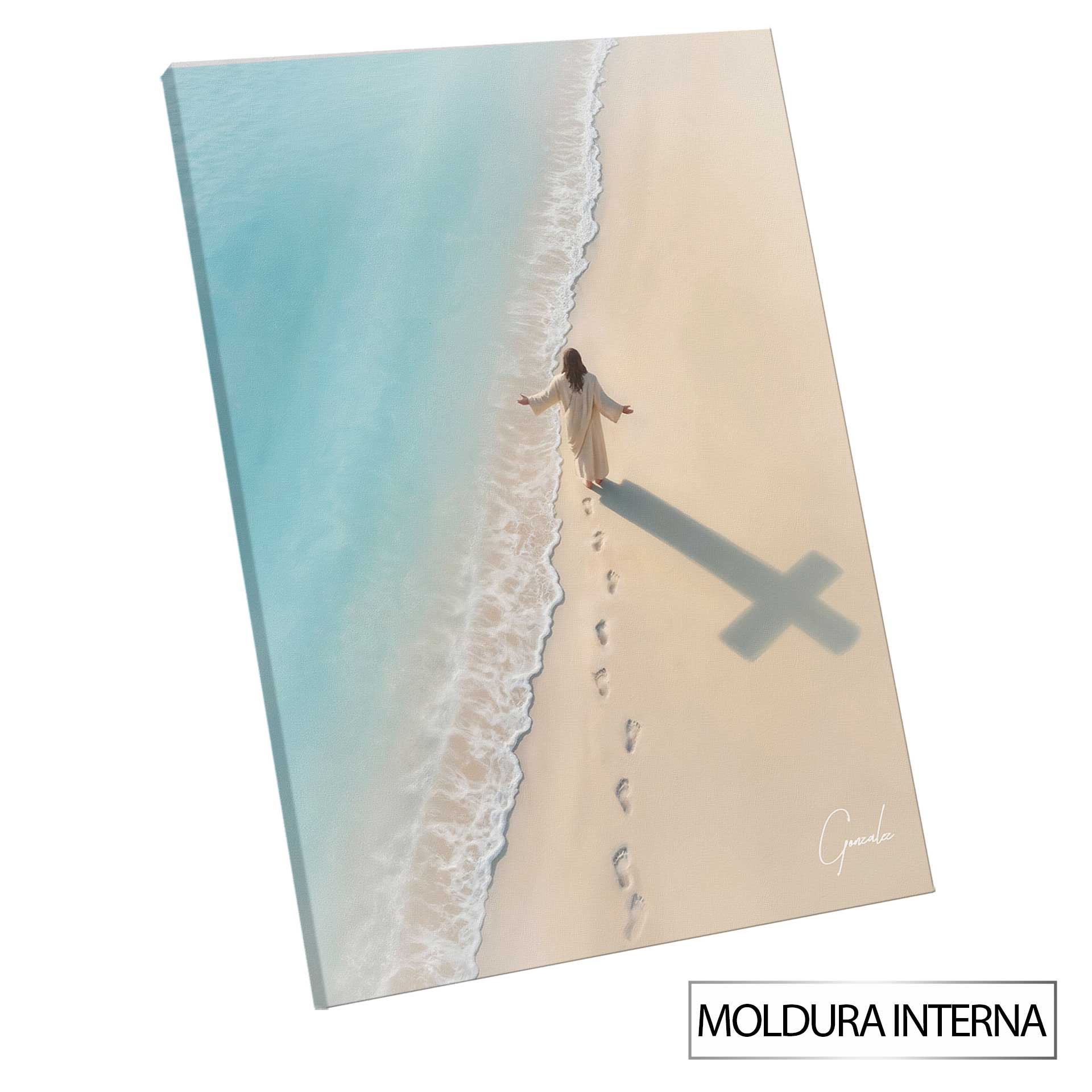 The Shadow of Christ Painting - Spiritual Religious Coastal Wall Art - Image 8