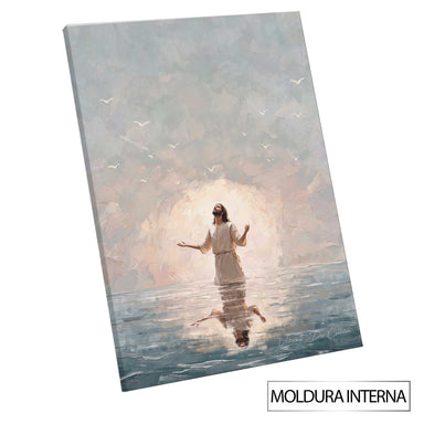 Calm spiritual wall art featuring water, light, and reflections.